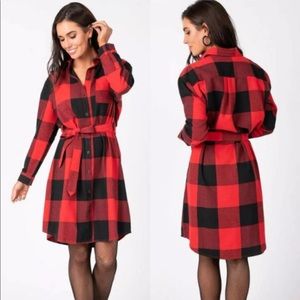 Agnes & Dora Flannel Shirt Dress -XL